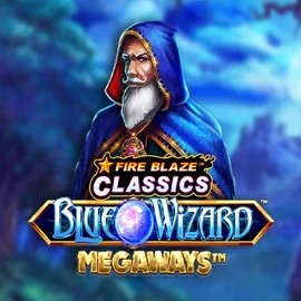 Fire Blaze Blue Wizard Megaways logo by Rarestone Gaming at Slot Heart CasinoFire Blaze Blue Wizard Megaways